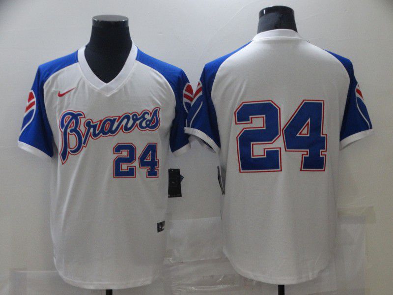 Men Atlanta Braves #24 No name White Game 2021 Nike MLB Jersey